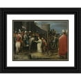 thumbnail image 1 of Adriaen van Stalbemt 14x11 Black Ornate Wood Framed Double Matted Museum Art Print Titled: Tamar Being Led to the Stake, 1 of 5