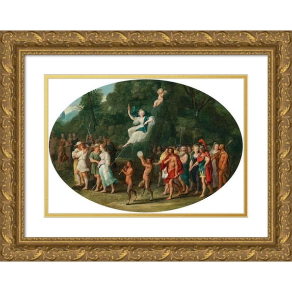Adriaen van Stalbemt 14x11 Gold Ornate Wood Frame and Double Matted Museum Art Print Titled - The Triumph of Venus