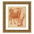 thumbnail image 1 of Adriaen van de Velde 20x22 Gold Ornate Framed and Double Matted Museum Art Print Titled - A Cow Grazing (1663), 1 of 4