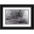 thumbnail image 1 of Adriaen van de Velde 2x Matted 24x18 Black Ornate Framed Art Print 'Seated Woman with a Basket and Livestock', 1 of 2