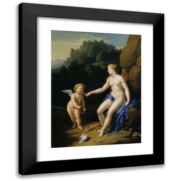 Adriaen van der Werff 15x18 Black Modern Framed Museum Art Print Titled - Venus and Cupid (1716)