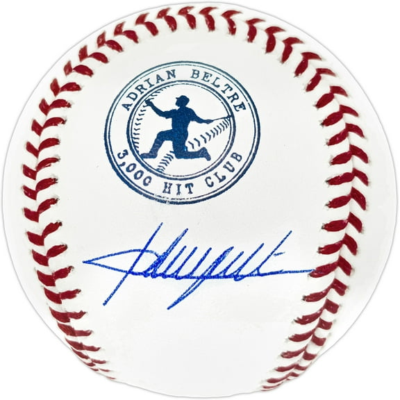 Adrian Beltre Autographed Official 3000th Hit Logo MLB Baseball Texas Rangers Beckett BAS Witness 239817