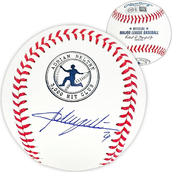 Adrian Beltre Autographed Official 3000th Hit Logo MLB Baseball Texas Rangers JSA 215520