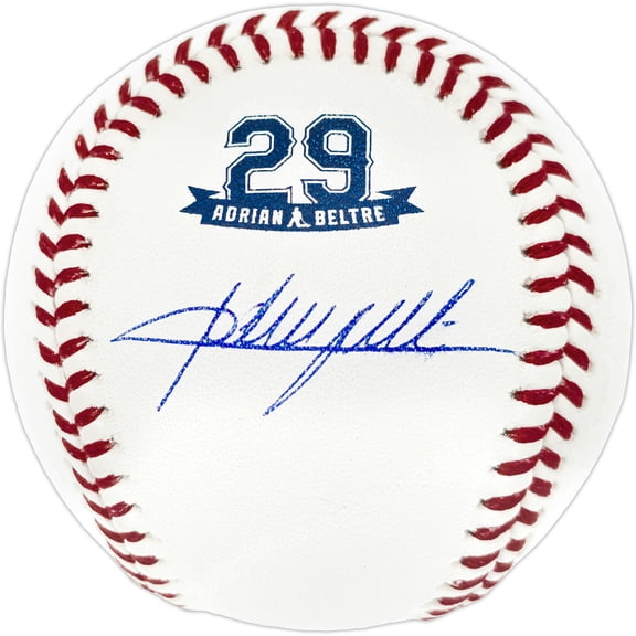 Adrian Beltre Autographed Official Retirement Logo MLB Baseball Texas Rangers Beckett BAS Witness 239819