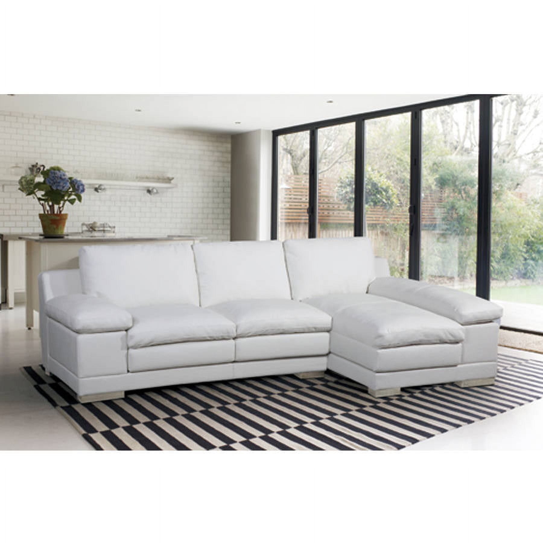 Adrian Contemporary Bonded Leather 2 Piece Sectional Sofa Right Facing Chaise