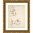 thumbnail image 1 of Adrian Ludwig Richter 18x24 Gold Ornate Framed and Double Matted Museum Art Print Titled - Two Designs for Illustration (1820-84), 1 of 4