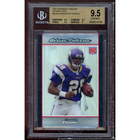 Adrian Peterson Rookie Card 2007 Bowman Chrome Refractors #BC65 BGS 9.5