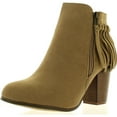 thumbnail image 1 of Adriana Juniper-55 Women's Chunky Heel Fringe Zipper Closure Ankle Booties, 1 of 4