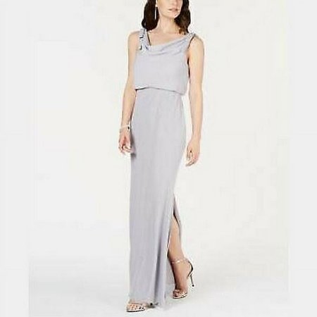 Adrianna Papell Blouson Cowlneck Gown, Choose Sz/Color: 20/Silver