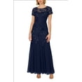 thumbnail image 1 of Adrianna Papell womens  Bead & Sequin Maxi Dress, 10, Blue, 1 of 3