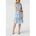 thumbnail image 1 of Adrianna Papell Day Crew Neck Sleeveless Back Zipper Chiffon Midi Dress-BLUE MULTI / 4, 1 of 8
