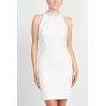 thumbnail image 1 of Adrianna Papell Hand Beaded Halter Neck Bodycon Zipper Back Solid Crepe Dress-IVORY / 4, 1 of 2