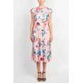 thumbnail image 1 of Adrianna Papell Jewel Neck Flutter Sleeve & Soft Pleats Floral Print Empire Waist Midi Dress-BLUSH MULTI / 8, 1 of 2