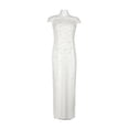 thumbnail image 1 of Adrianna Papell Off-Shoulder Zipper Back Sequined Beaded Column Mesh Dress-IVORY / 0, 1 of 8