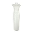 thumbnail image 1 of Adrianna Papell Off-Shoulder Zipper Back Sequined Beaded Column Mesh Dress-IVORY / 4, 1 of 11