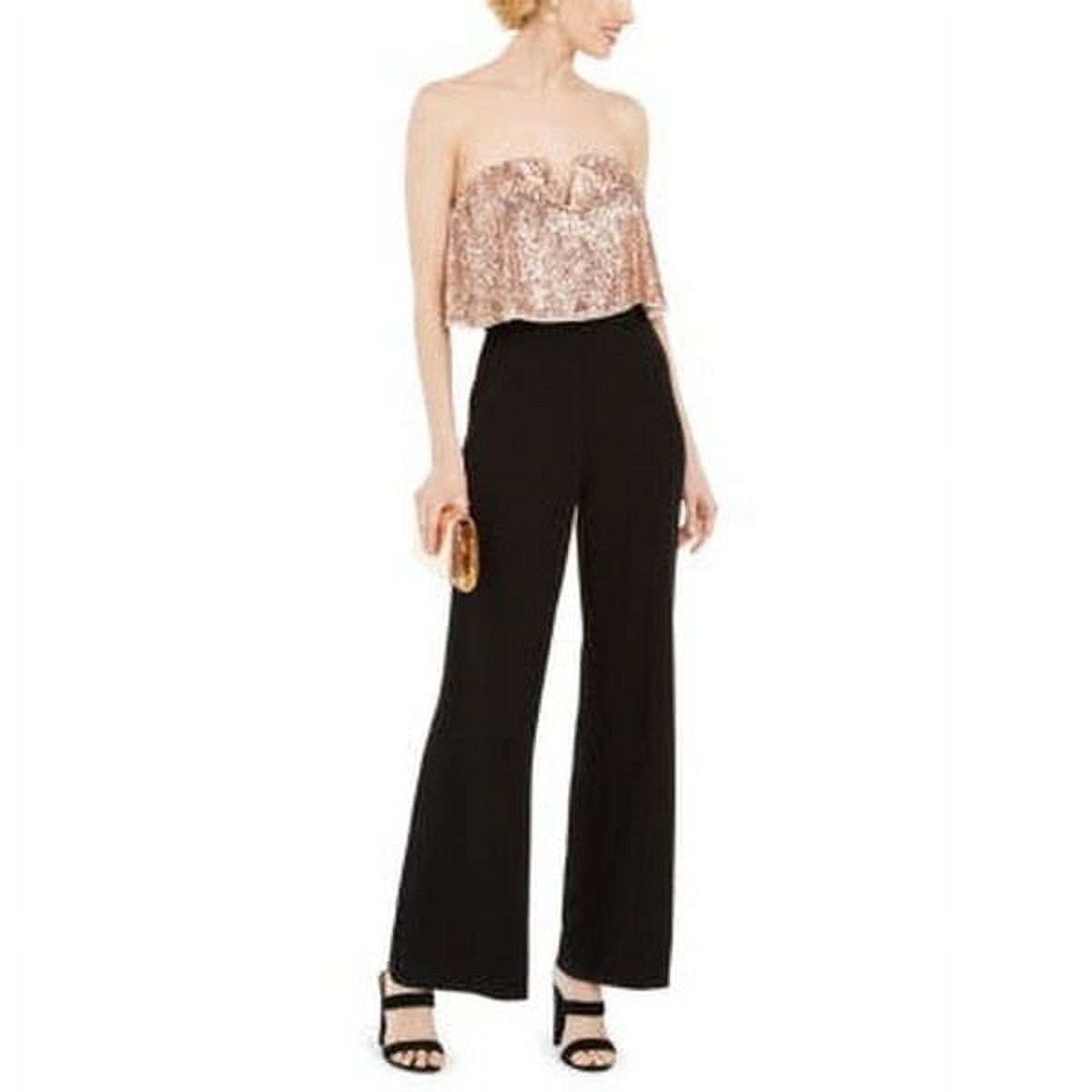 Adrianna Papell Sequin Popover Jumpsuit Choose Sz Color 16 Rose