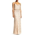 thumbnail image 1 of Adrianna Papell Spaghetti Strap Zipper Back Blouson Embellished Mesh Dress, 1 of 9