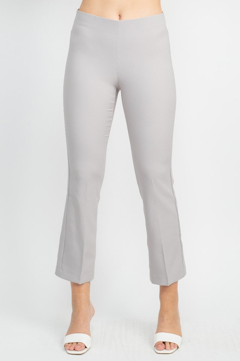 Adrianna Papell Sports Mid Waist Pull On Solid Straight Pants DOVE