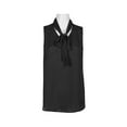 thumbnail image 1 of Adrianna Papell Tie Neck Sleeveless Solid Woven Poly Wash Crepe Top-BLACK / S, 1 of 3