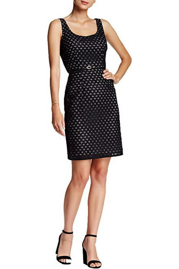 Two-Tone Diamond Lace Dress (8) Black/White