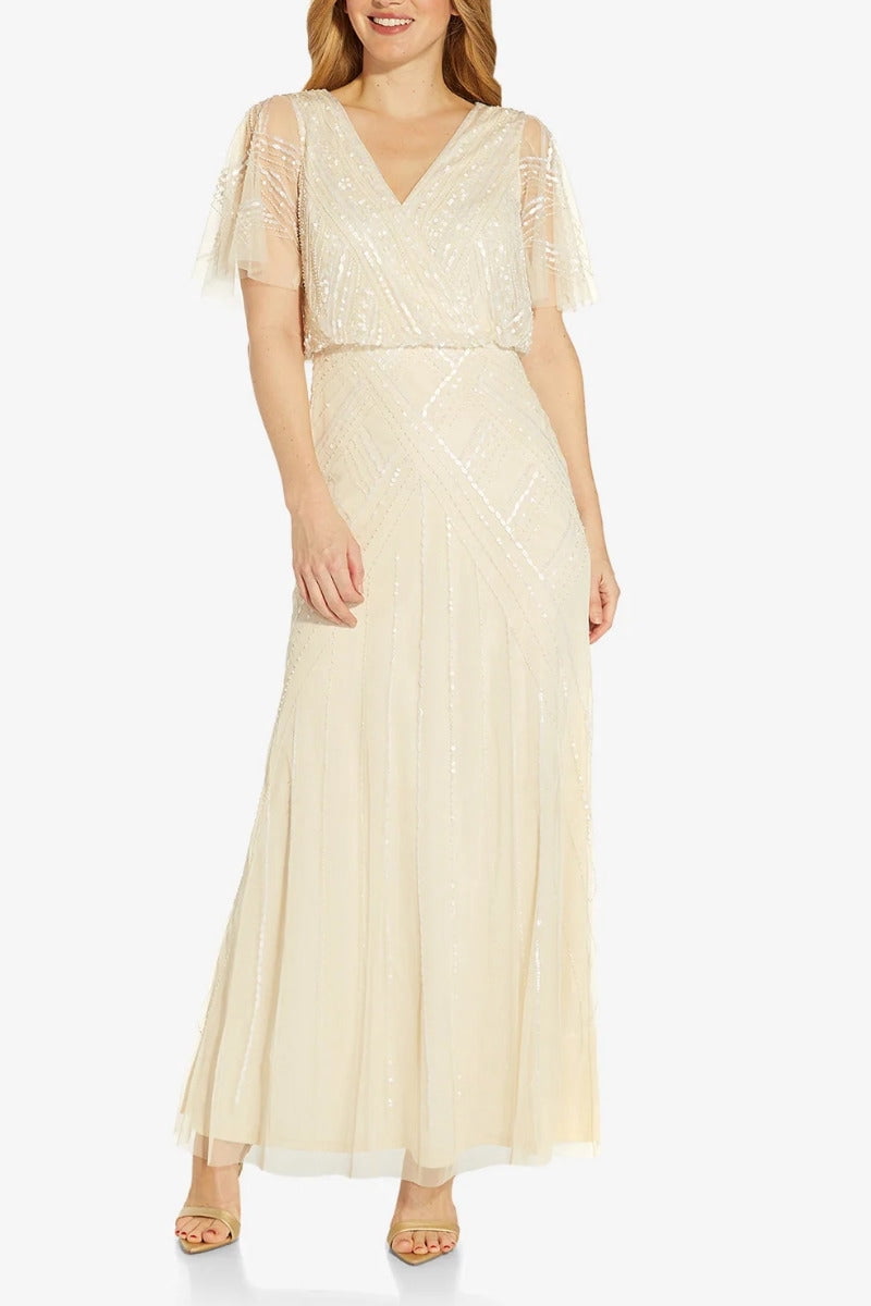adrianna papell plus size beaded cocktail dress Adrianna Papell AP1E206462 P