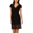 thumbnail image 1 of Adrianna Papell V-Neck Lace Pintuck Sheath Jersey Dress, 1 of 5