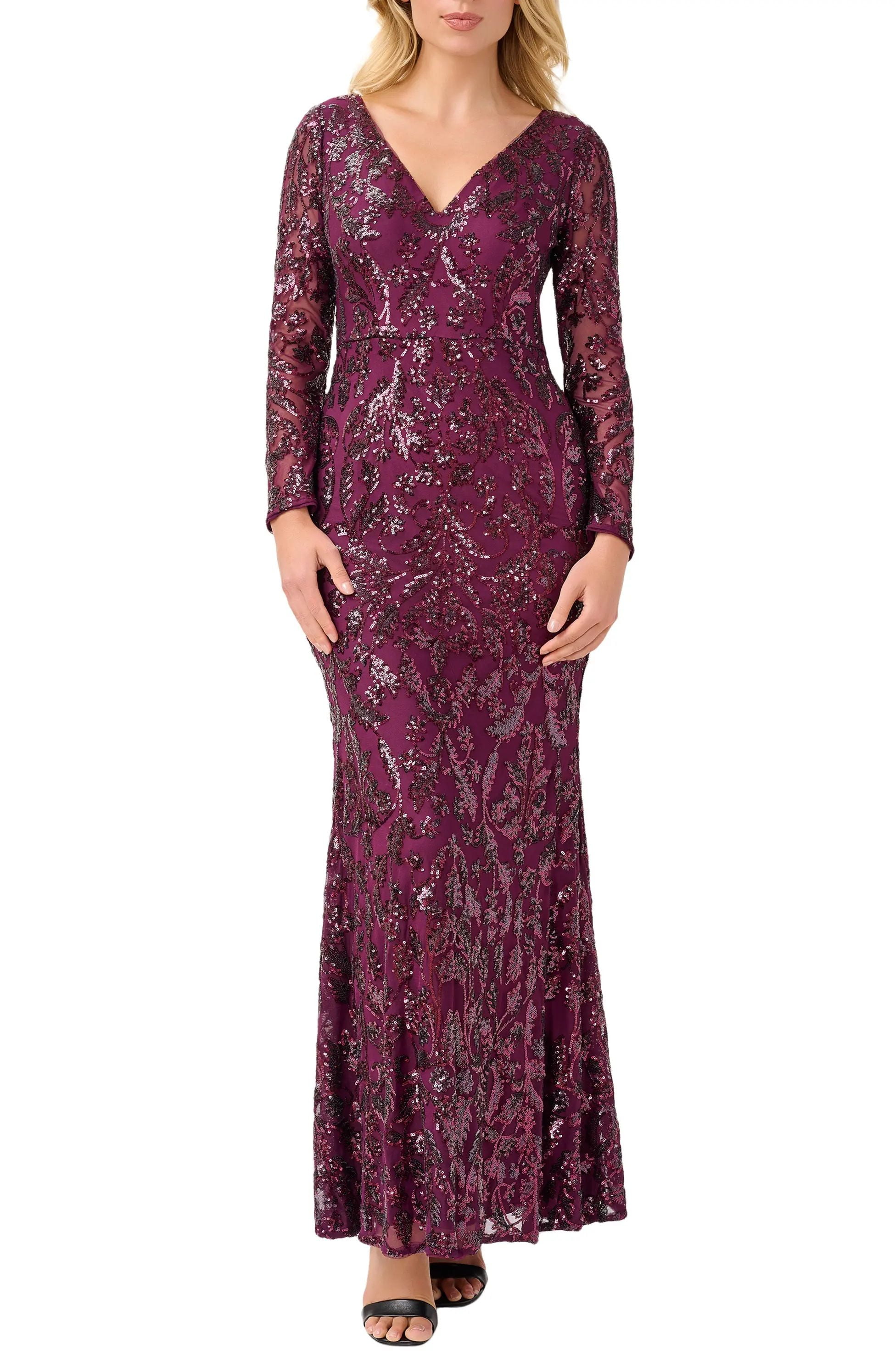 chinese dress ladies Stretch Sequin Sleeveless Cowl Neck Gown With Gathered Details In Champagne  Silver-Champagne/Silver / Regular / 0 main image 0