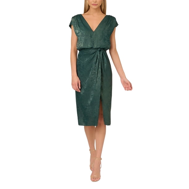 Adrianna Papell womens Midi Dress, 4, Green - Walmart Business Supplies