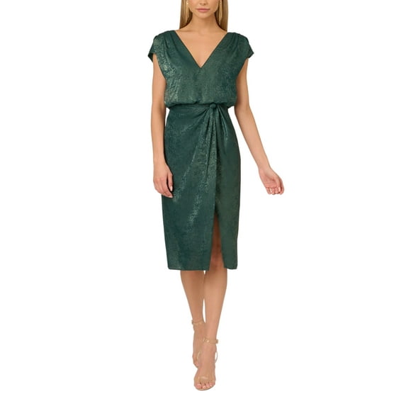Adrianna Papell womens Midi Dress, 4, Green