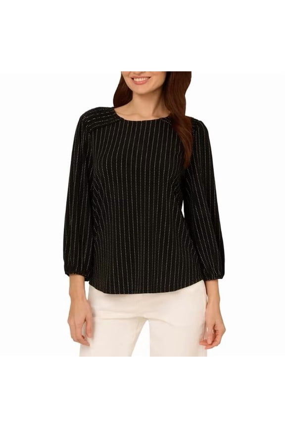 Women's 3/4 Sleeve Blouse, Black Size S