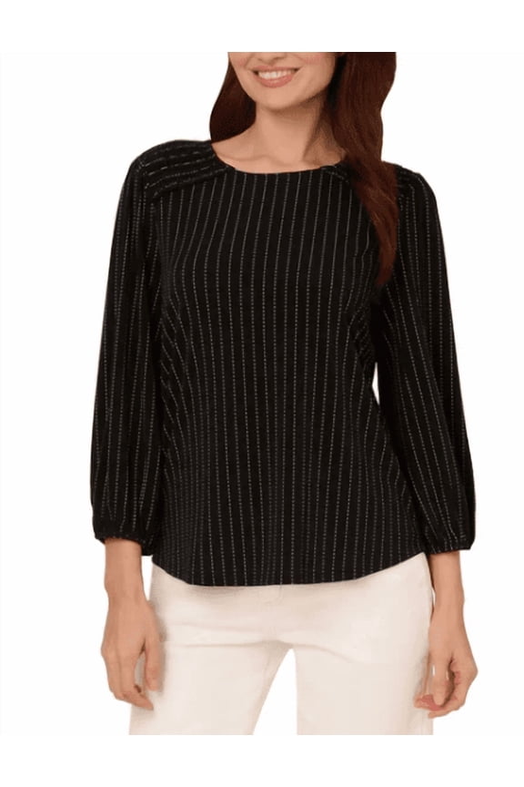 Women's 3/4 Sleeve Blouse Black XL