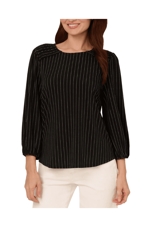 Women's 3/4 Sleeve Blouse Black XS