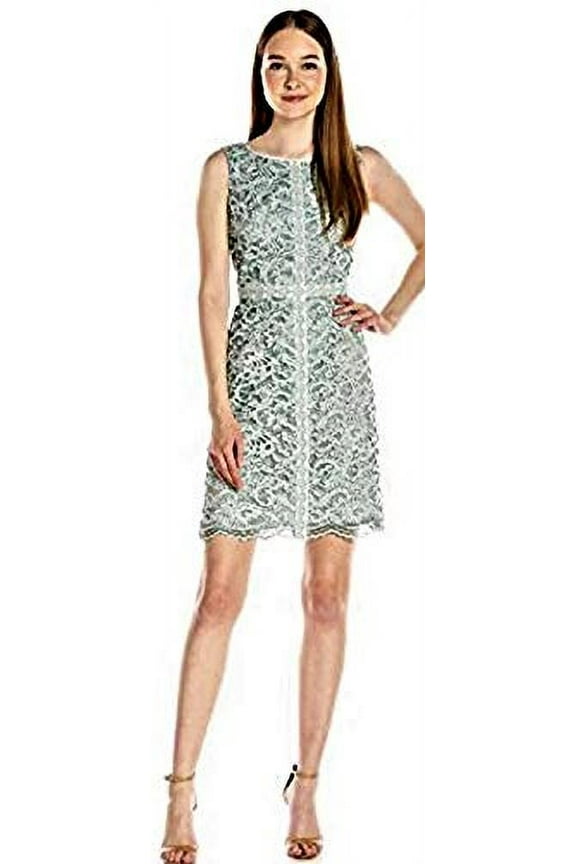 Women's A-Line Dress with Trim, Kelp/Dusty Mint, 8