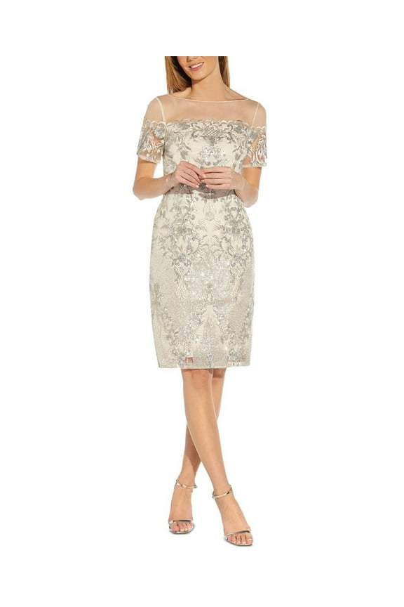 Women's Alabaster Embellished Sheath Dress Size 4