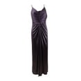 thumbnail image 1 of Adrianna Papell Women's Allover Metallic Knotted Gown (14, Aubergine), 1 of 2