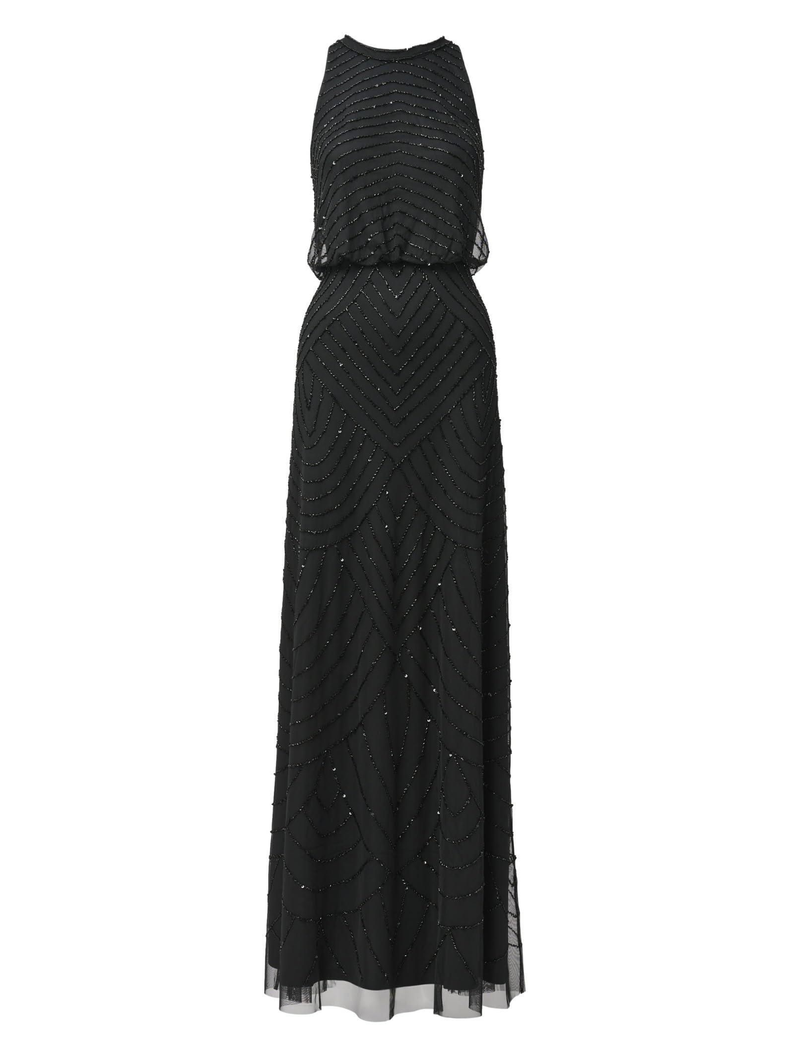 Adrianna Papell Women's Art Deco Beaded Blouson Dress with Halter Neckline, Black/Black, 18 - Walmart.com Adrianna Papell Women's Art Deco Beaded Blouson Dress with Halter Neckline, Black/Black, 18 - Walmart.com