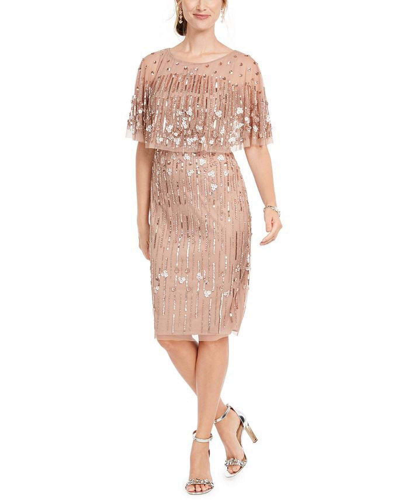 Adrianna Papell Women's Beaded Cape Dress Pink Size 4 - Walmart.com Adrianna Papell Women's Beaded Cape Dress Pink Size 4 - Walmart.com