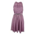 thumbnail image 1 of Adrianna Papell Women's Belted Chiffon Halter Dress (Dusty Rose, 8), 1 of 2