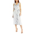 thumbnail image 1 of Adrianna Papell Women's Blue Ruffled Midi Dress, 1 of 2