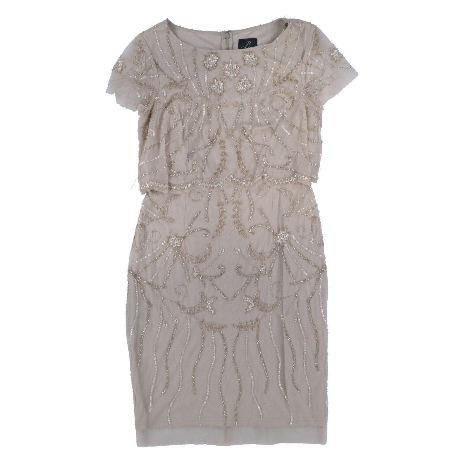 sachin and babi light blue dress Adrianna Papell Womens Dress Embellished Sequined Party Cocktail Size M main image 1