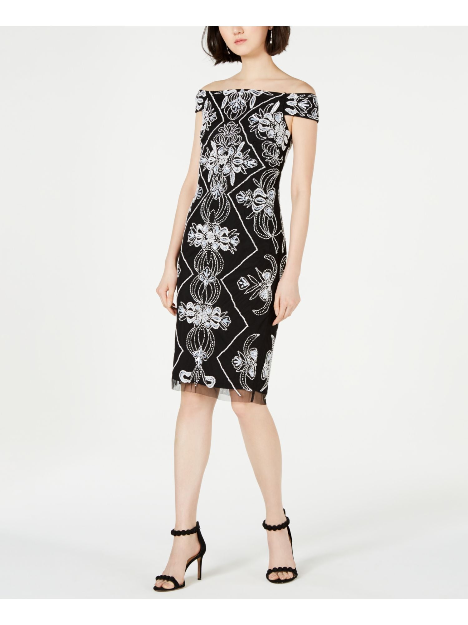 Adrianna Papell Womens Embellished Off-The-Shoulder Madagascar | Ubuy