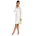 thumbnail image 1 of Adrianna Papell Women's Ivory Beaded Illusion Sheath Dress, 1 of 3