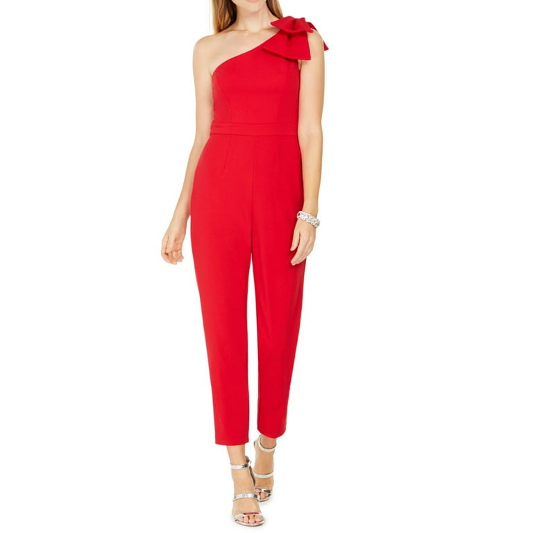 Adrianna Papell Women s One Shoulder Jumpsuit Red Size 14 Walmart