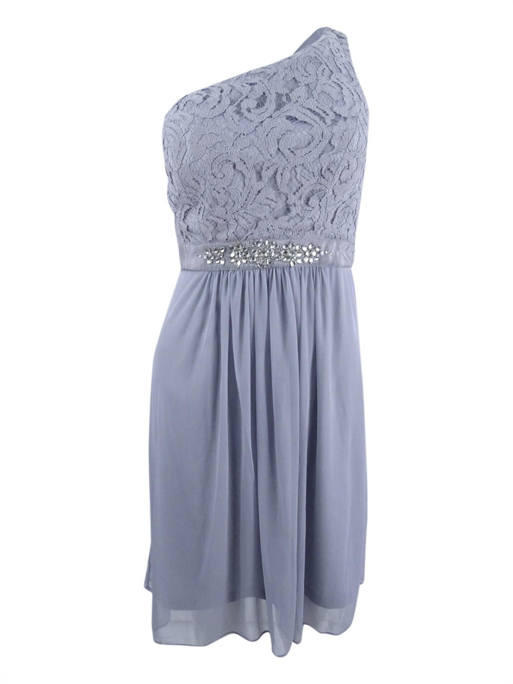 Adrianna Papell Women's One-Shoulder Lace Dress (20, Silver) - Walmart.com
