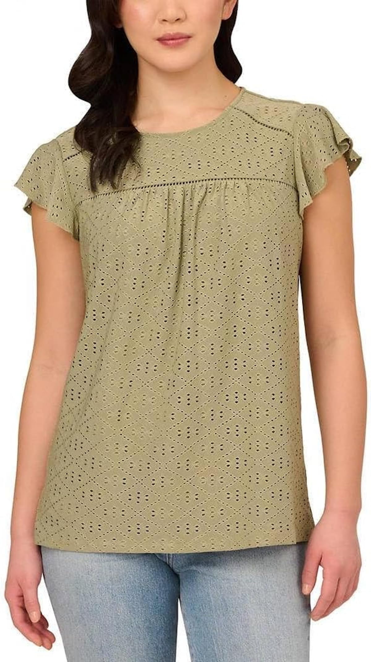 Adrianna Papell Women's Knit Crepe LACE Jumpsuit, Royal,