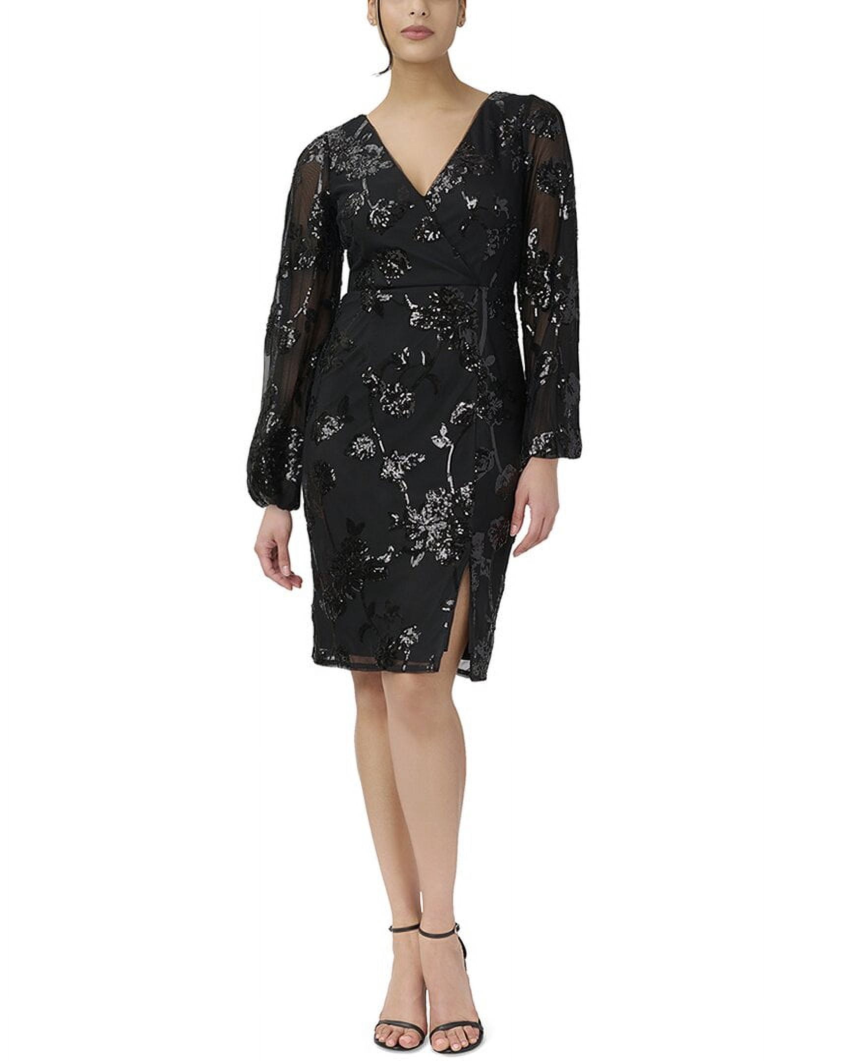 adrianna papell black lace sheath dress Black Satin Lace Midi Slip Dress