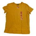 thumbnail image 1 of Adrianna Papell Women's Short Sleeve V-Neck Waffle Knit Tunic Top (Golden Yellow, XXL), 1 of 3
