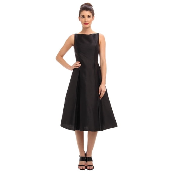 Adrianna Papell Women's Sleeveless Tea Length Dress, Black