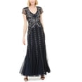 thumbnail image 1 of Adrianna Papell Womens Beaded Gown Dress, Blue, 16, 1 of 2