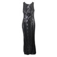 thumbnail image 1 of Adrianna Papell Womens Black Geometric Sequined Gown 4, 1 of 1